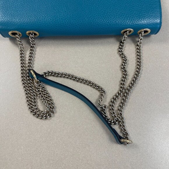 Gucci Interlocking G Crossbody Bag in Blue Pebbled Leather - Preowned - Picture 16 of 16